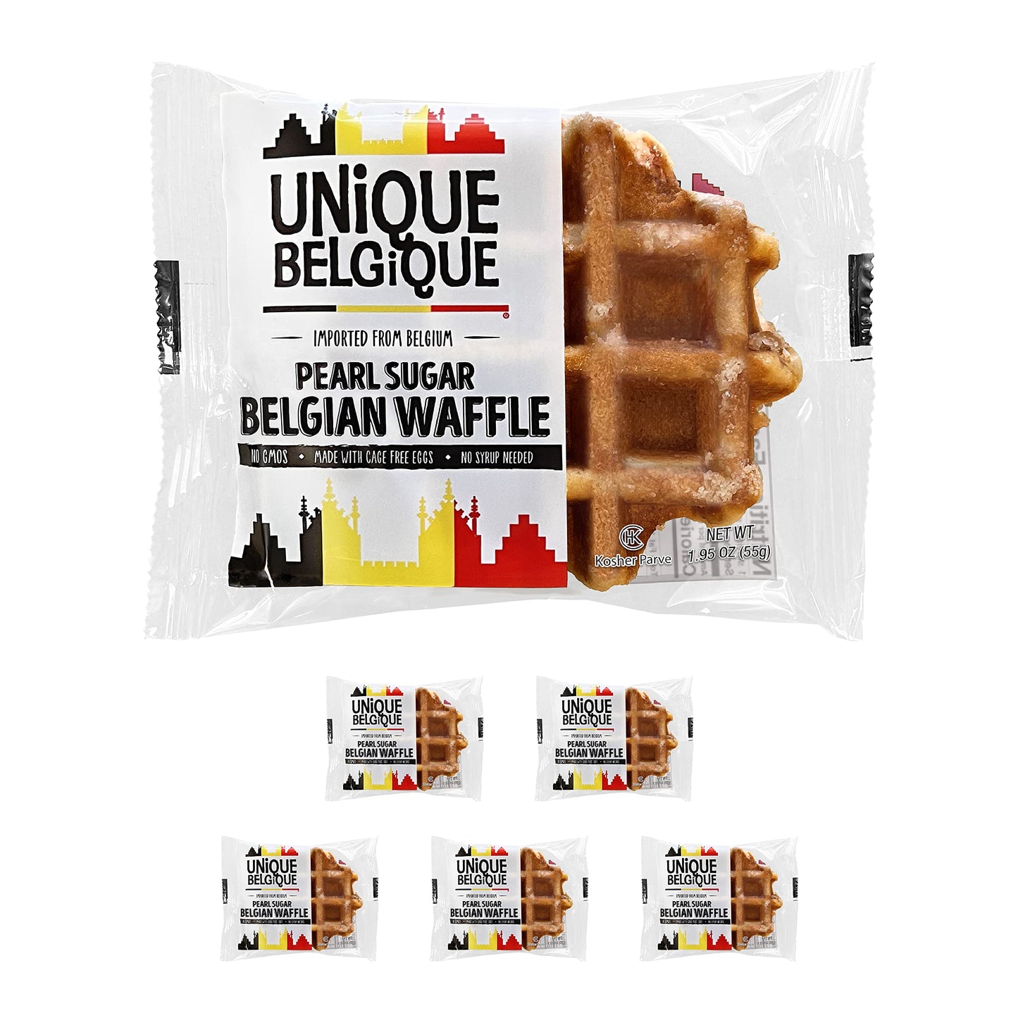 Authentic Imported Pearl Sugar Belgian Waffles (Traditional, [15x] 100g Waffles)