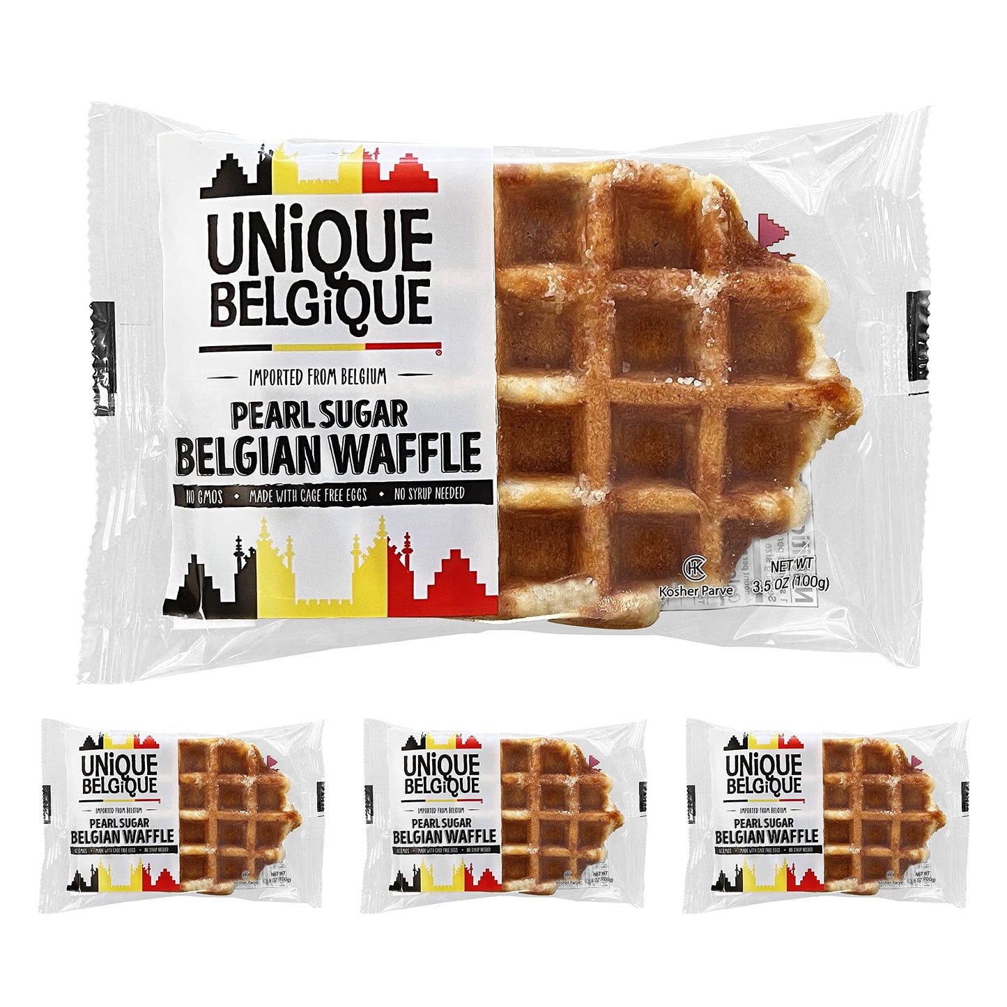 Authentic Imported Pearl Sugar Belgian Waffles (Traditional, [15x] 100g Waffles)